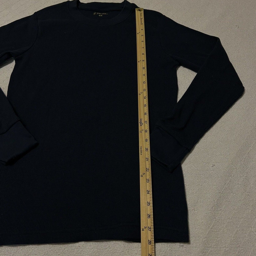 JMR USA Thermal Shirt Mens Medium Navy Blue Waffle Long Sleeve Pullover - Picture 12 of 15